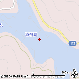 猿飛湖周辺の地図