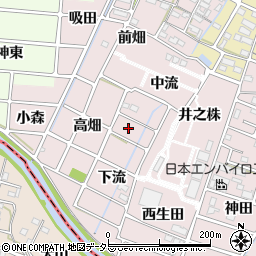 愛知県岩倉市大山寺町下流周辺の地図
