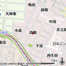 愛知県岩倉市大山寺町高畑周辺の地図
