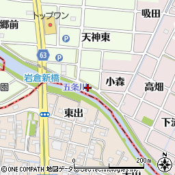 愛知県岩倉市川井町子守周辺の地図