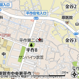 西坂染物店周辺の地図