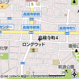 愛知県春日井市高蔵寺町周辺の地図