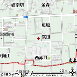 愛知県一宮市萩原町西御堂突田周辺の地図