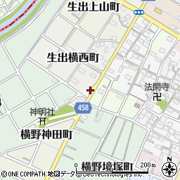 愛知県稲沢市横野町（神田）周辺の地図