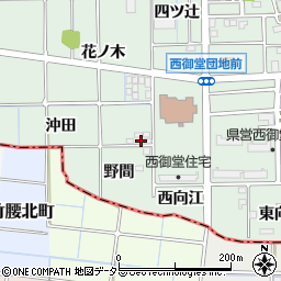 愛知県一宮市萩原町西御堂（沖田）周辺の地図