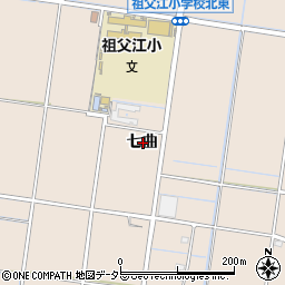 愛知県稲沢市祖父江町祖父江七曲周辺の地図