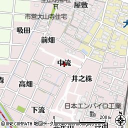 愛知県岩倉市大山寺町中流周辺の地図