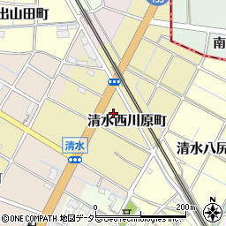 愛知県稲沢市清水西川原町周辺の地図