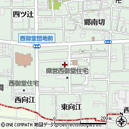 愛知県一宮市萩原町西御堂五六田周辺の地図
