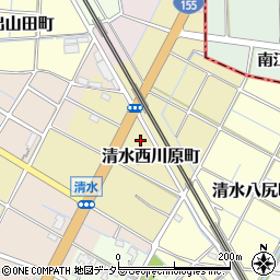 愛知県稲沢市清水西川原町79周辺の地図