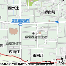 愛知県一宮市萩原町西御堂（虫祭）周辺の地図
