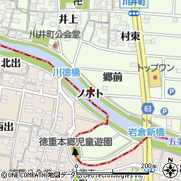 愛知県岩倉市川井町ノボト周辺の地図