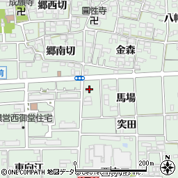 愛知県一宮市萩原町西御堂馬場周辺の地図