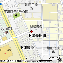愛知県稲沢市下津長田町周辺の地図