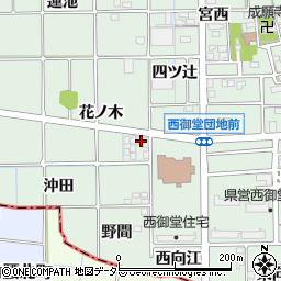 愛知県一宮市萩原町西御堂花ノ木周辺の地図