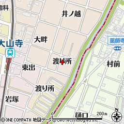 愛知県岩倉市曽野町渡り所周辺の地図