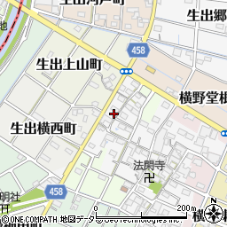 愛知県稲沢市横野町西郷周辺の地図