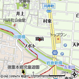 愛知県岩倉市川井町郷前周辺の地図