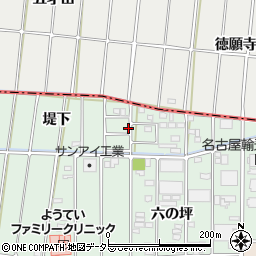 愛知県北名古屋市熊之庄堤下周辺の地図