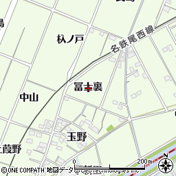 愛知県一宮市玉野冨士裏周辺の地図