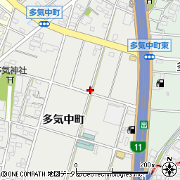 愛知県小牧市多気中町周辺の地図