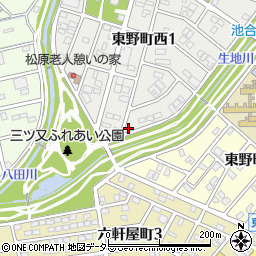 愛知県春日井市東野町西1丁目1-19周辺の地図