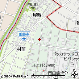 愛知県北名古屋市熊之庄十二社7周辺の地図