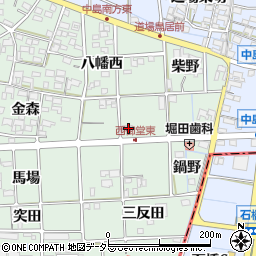 愛知県一宮市萩原町西御堂半抜12周辺の地図