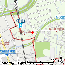 愛知県春日井市牛山町965-1周辺の地図