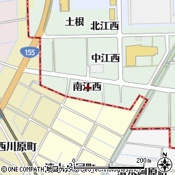愛知県一宮市萩原町西御堂南江西周辺の地図