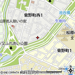愛知県春日井市東野町西1丁目1-14周辺の地図