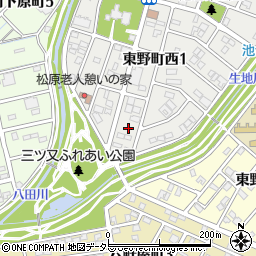 愛知県春日井市東野町西1丁目4周辺の地図