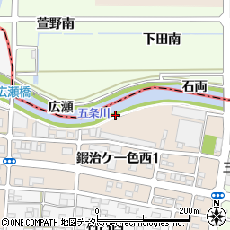 愛知県北名古屋市鍜治ケ一色西垂周辺の地図