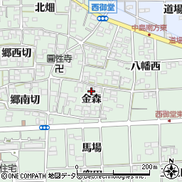 愛知県一宮市萩原町西御堂金森周辺の地図