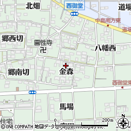 愛知県一宮市萩原町西御堂（金森）周辺の地図