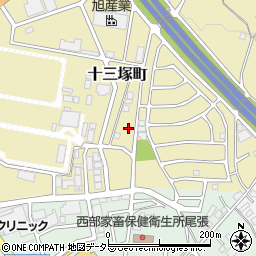愛知県春日井市十三塚町周辺の地図