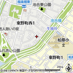 愛知県春日井市東野町西1丁目1-6周辺の地図