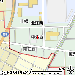 愛知県一宮市萩原町西御堂中江西周辺の地図