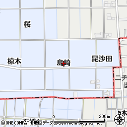 愛知県一宮市萩原町中島島崎周辺の地図