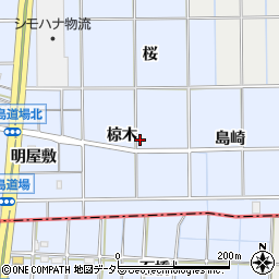 愛知県一宮市萩原町中島椋木周辺の地図