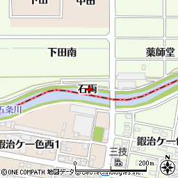 愛知県岩倉市川井町石両周辺の地図
