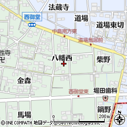 愛知県一宮市萩原町西御堂八幡西50周辺の地図