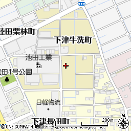愛知県稲沢市下津牛洗町周辺の地図