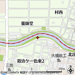 愛知県北名古屋市鍜治ケ一色池田周辺の地図