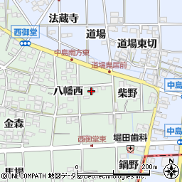 愛知県一宮市萩原町西御堂八幡西75周辺の地図