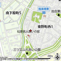 愛知県春日井市東野町西1丁目8周辺の地図