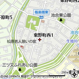愛知県春日井市東野町西1丁目3周辺の地図