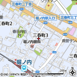 神奈川県横須賀市三春町3丁目周辺の地図