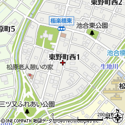 愛知県春日井市東野町西1丁目3-7周辺の地図