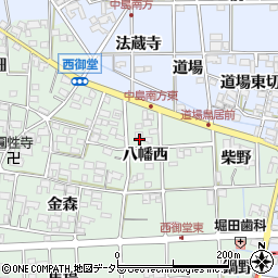 愛知県一宮市萩原町西御堂八幡西44周辺の地図